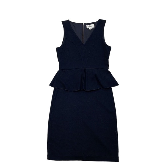 Ganni Anthropologie Dress Miss Marple Black Cocktail Party Peplum Size Medium - Picture 2 of 13